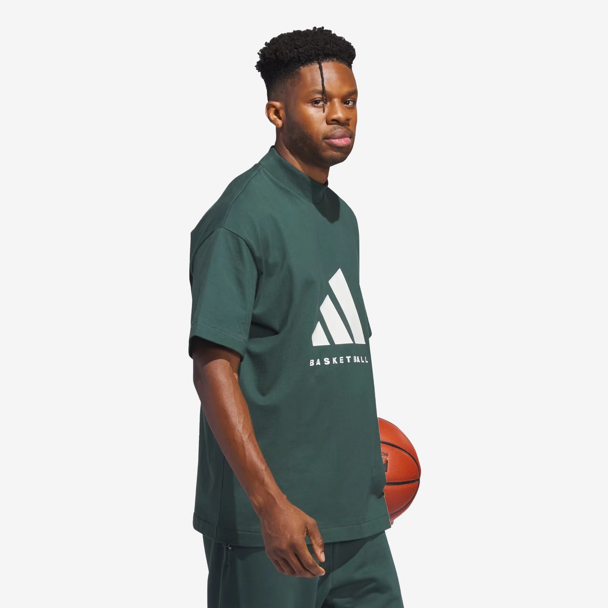 Adidas | BASKETBALL TEE  { MINERAL GREEN