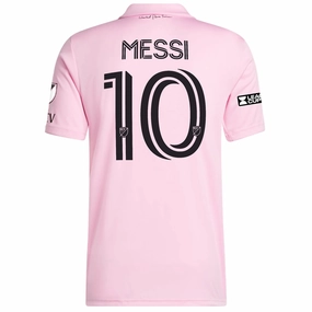 adidas Authentic Inter Miami Lionel Messi Home Jersey 22/23 w/ Leagues Cup Final   Match Details (True Pink/Black)