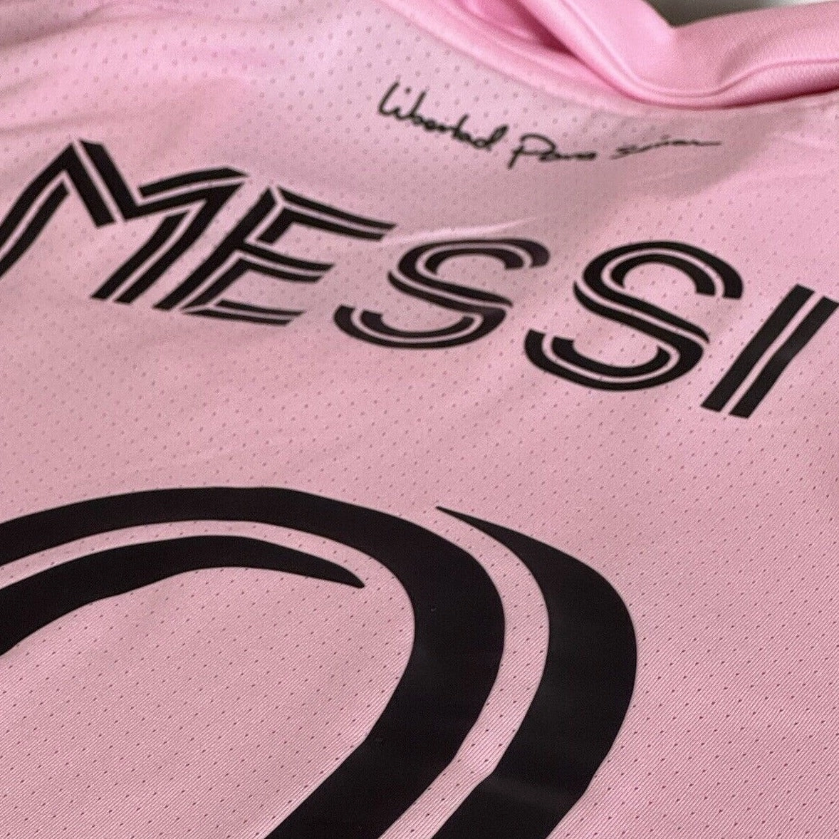 adidas Authentic Inter Miami Lionel Messi Home Jersey 22/23 w/ Leagues Cup Final   Match Details (True Pink/Black)