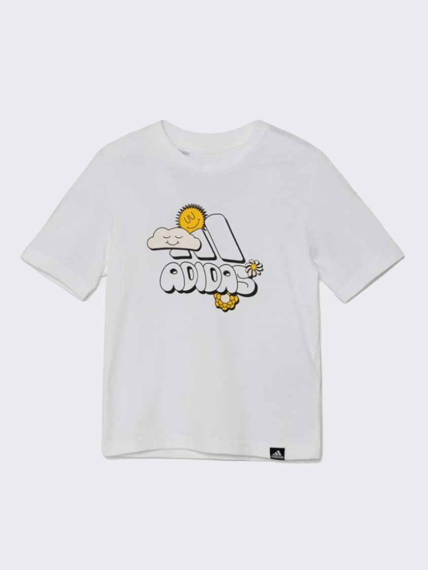 Adidas Doodle Pack Little Boys Sportswear T-Shirt White/Yellow