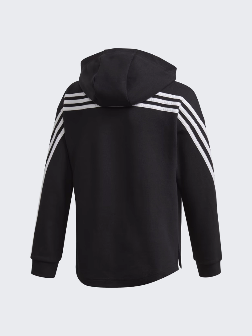 Adidas G 3S Fz Hd Gs-Girls Training Hoody Black/White