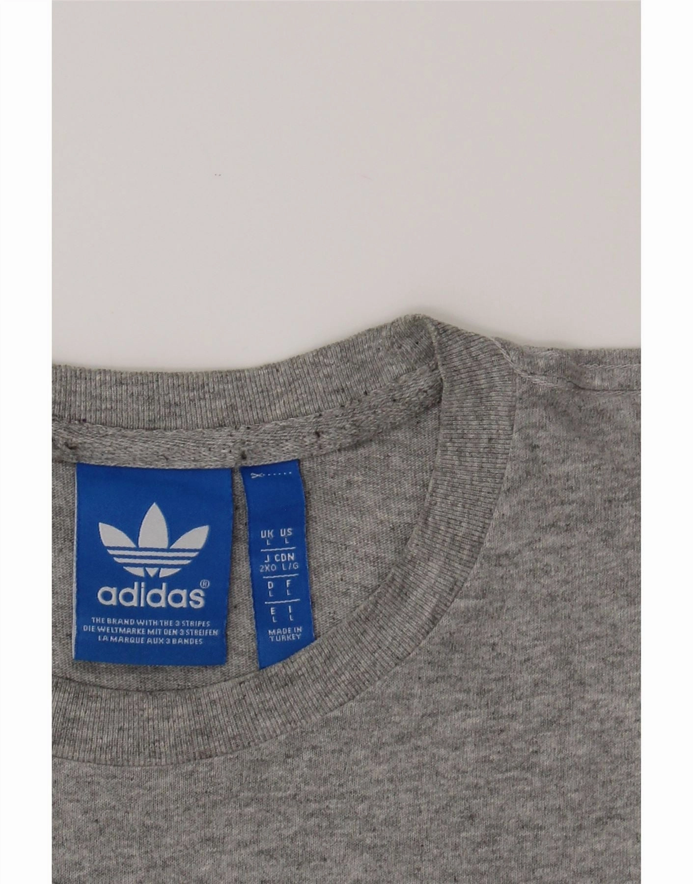 ADIDAS Mens Graphic T-Shirt Top Large Grey Cotton