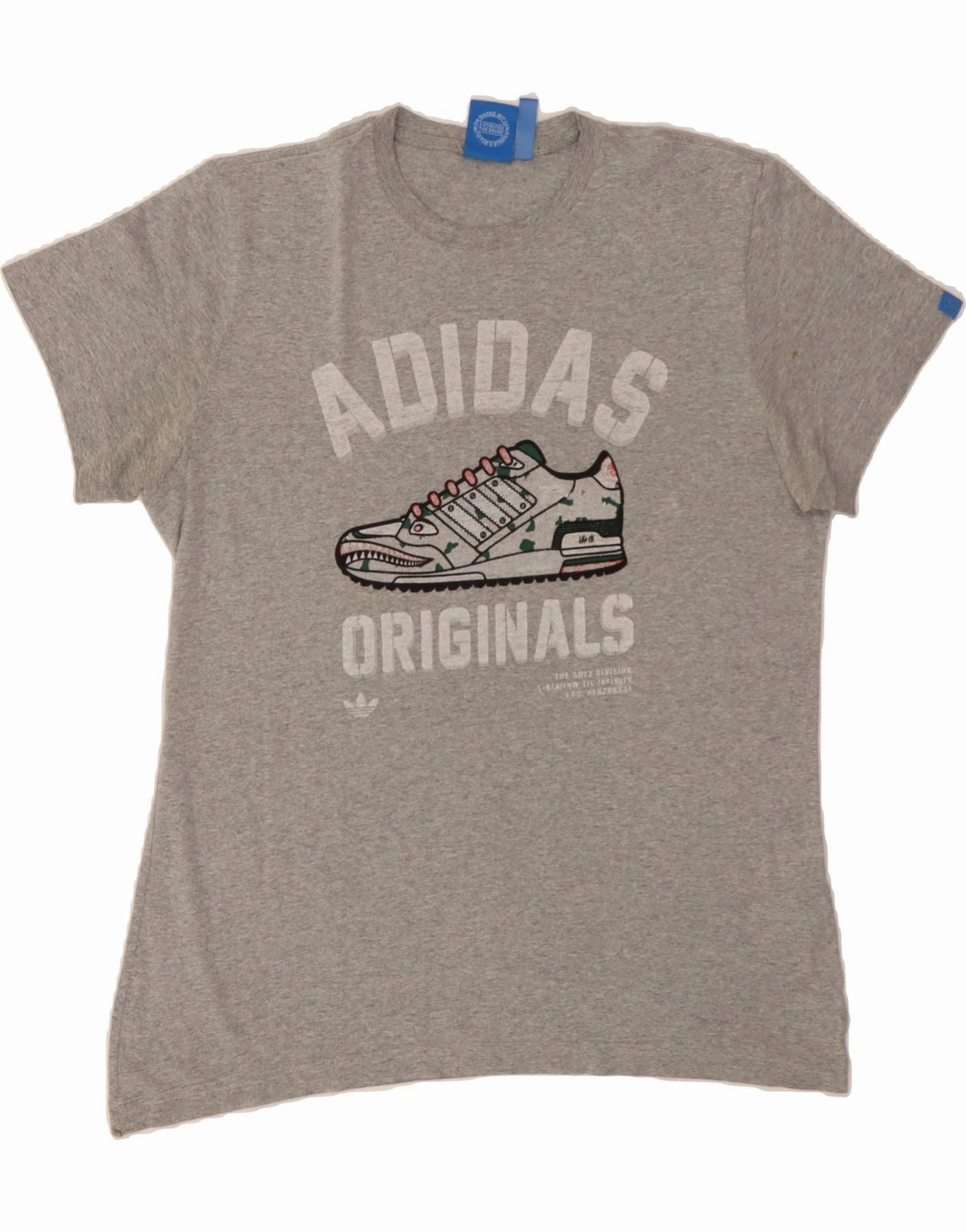 ADIDAS Mens Graphic T-Shirt Top Large Grey Cotton