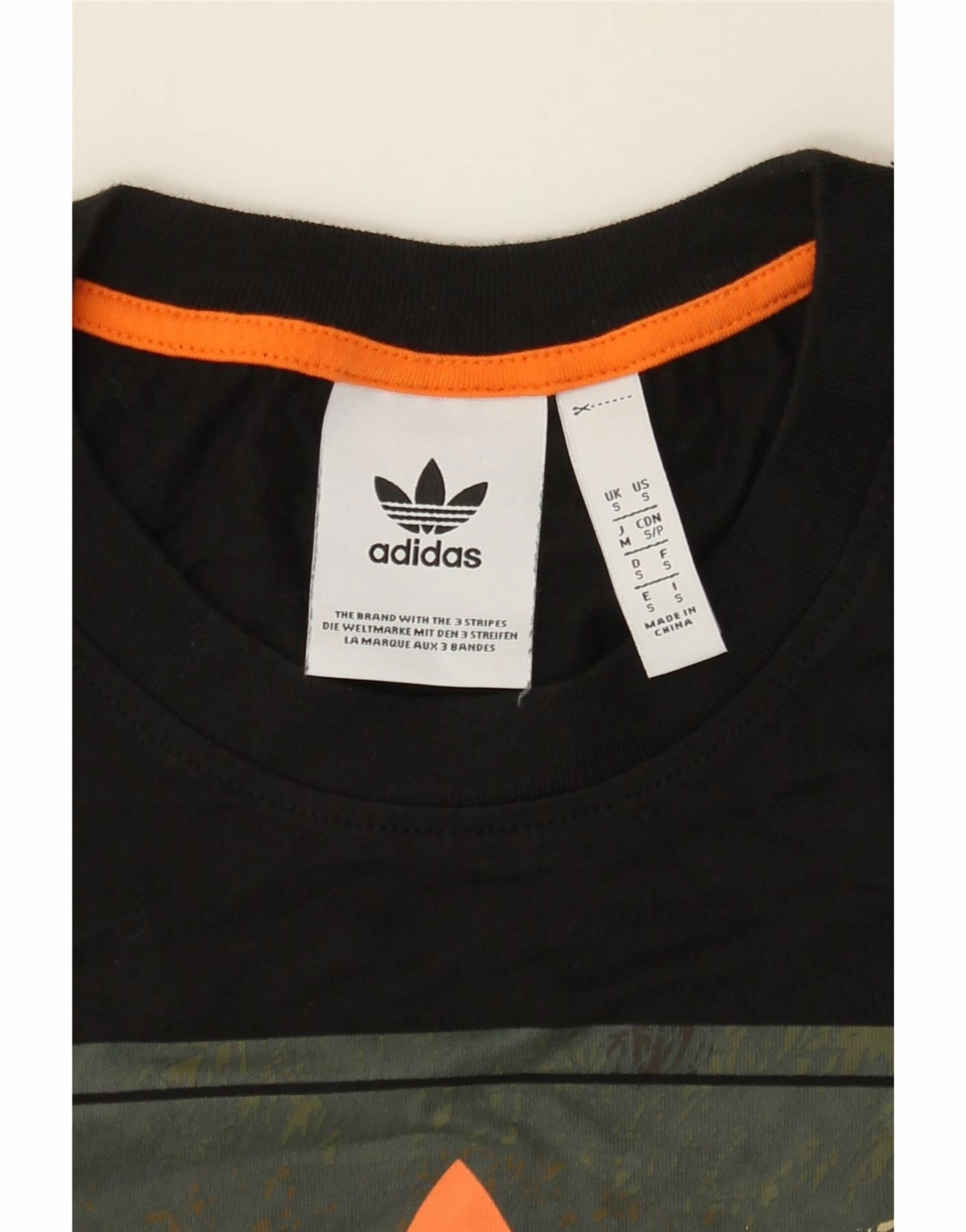 ADIDAS Mens Graphic T-Shirt Top Small Black Cotton