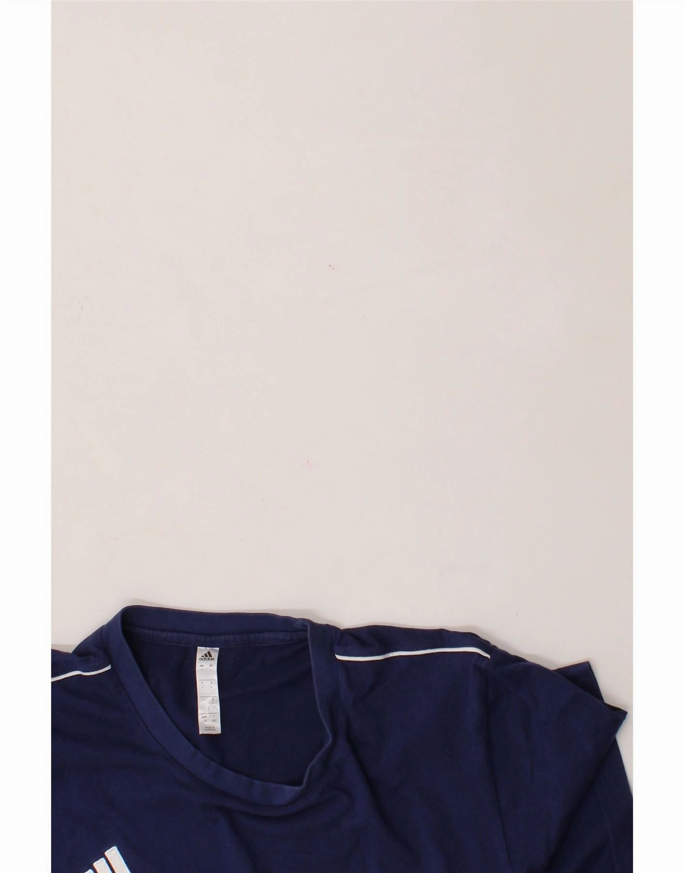 ADIDAS Mens T-Shirt Top Large Navy Blue Cotton