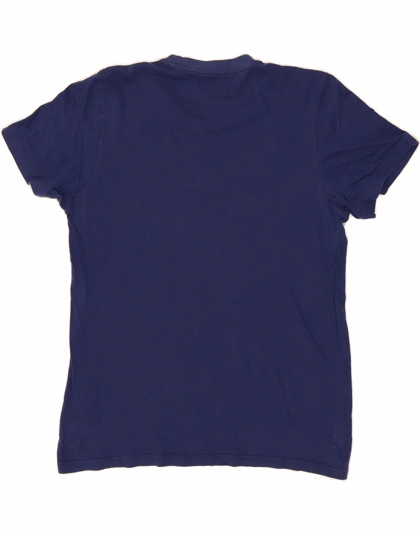 ADIDAS Mens T-Shirt Top Large Navy Blue Cotton