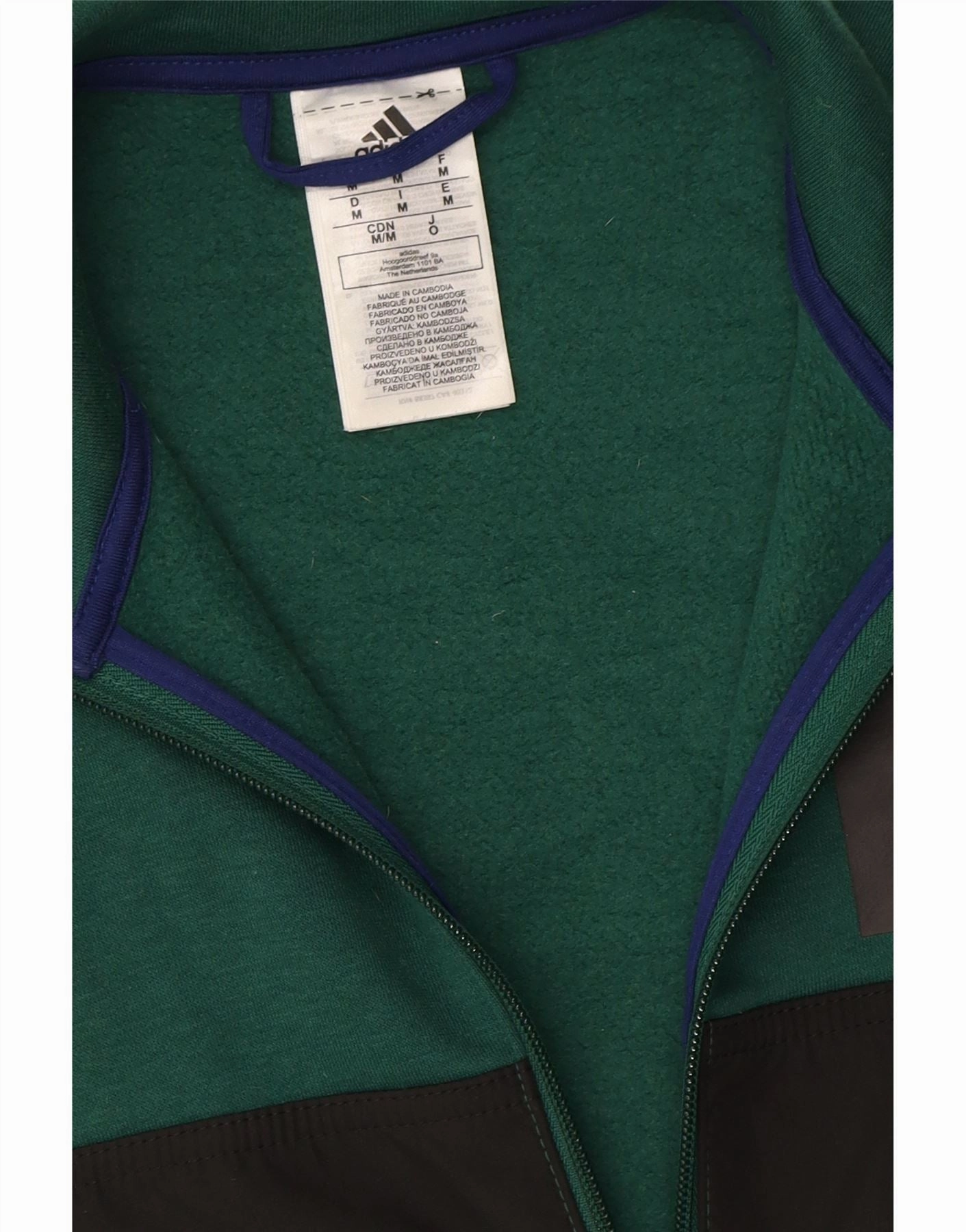 ADIDAS Mens Tracksuit Top Jacket Medium Green Colourblock Polyester