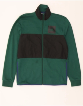 ADIDAS Mens Tracksuit Top Jacket Medium Green Colourblock Polyester
