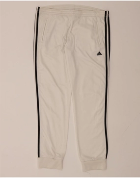 ADIDAS Mens Tracksuit Trousers Joggers Medium  White Polyester