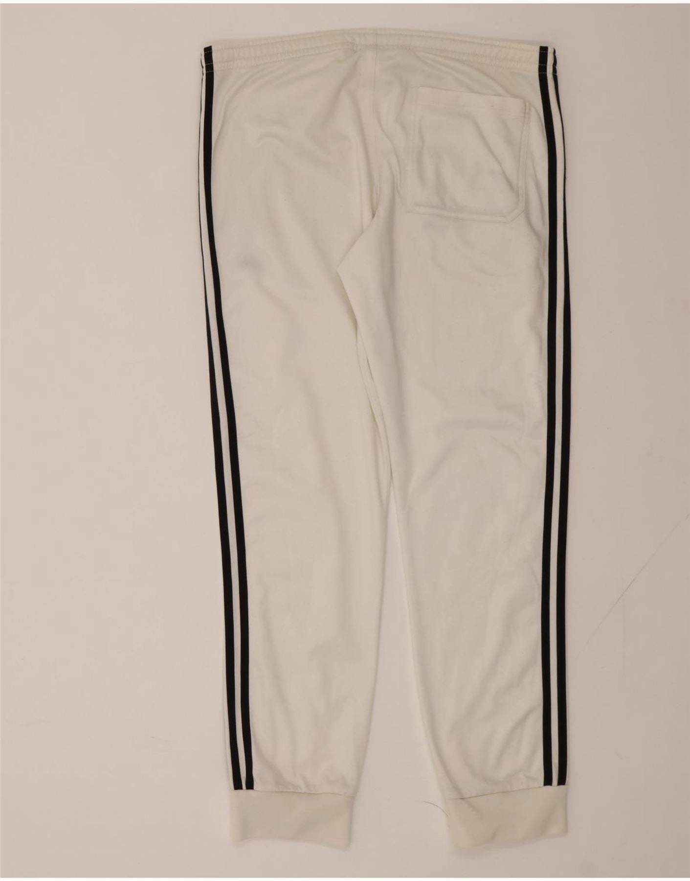 ADIDAS Mens Tracksuit Trousers Joggers Medium  White Polyester