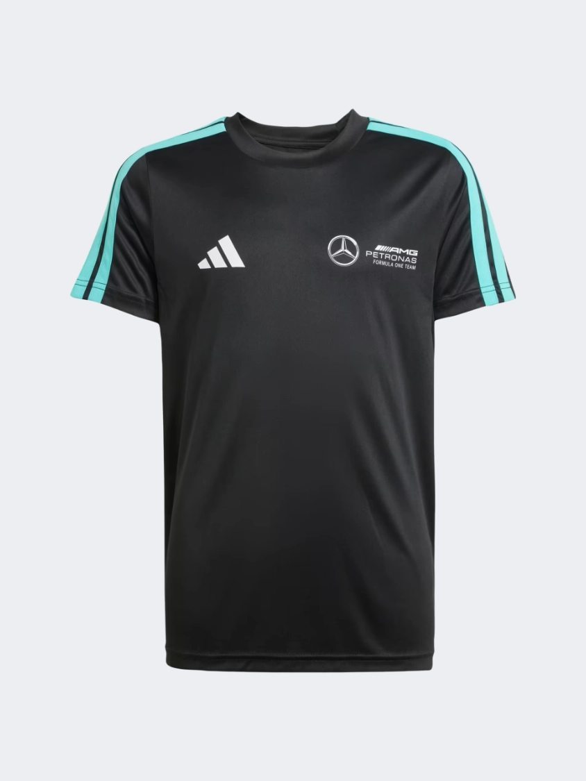 Adidas Mercedes Amg Petronas Formula One Team Dna Kids-Boys Motor-Sport T-Shirt Black/White