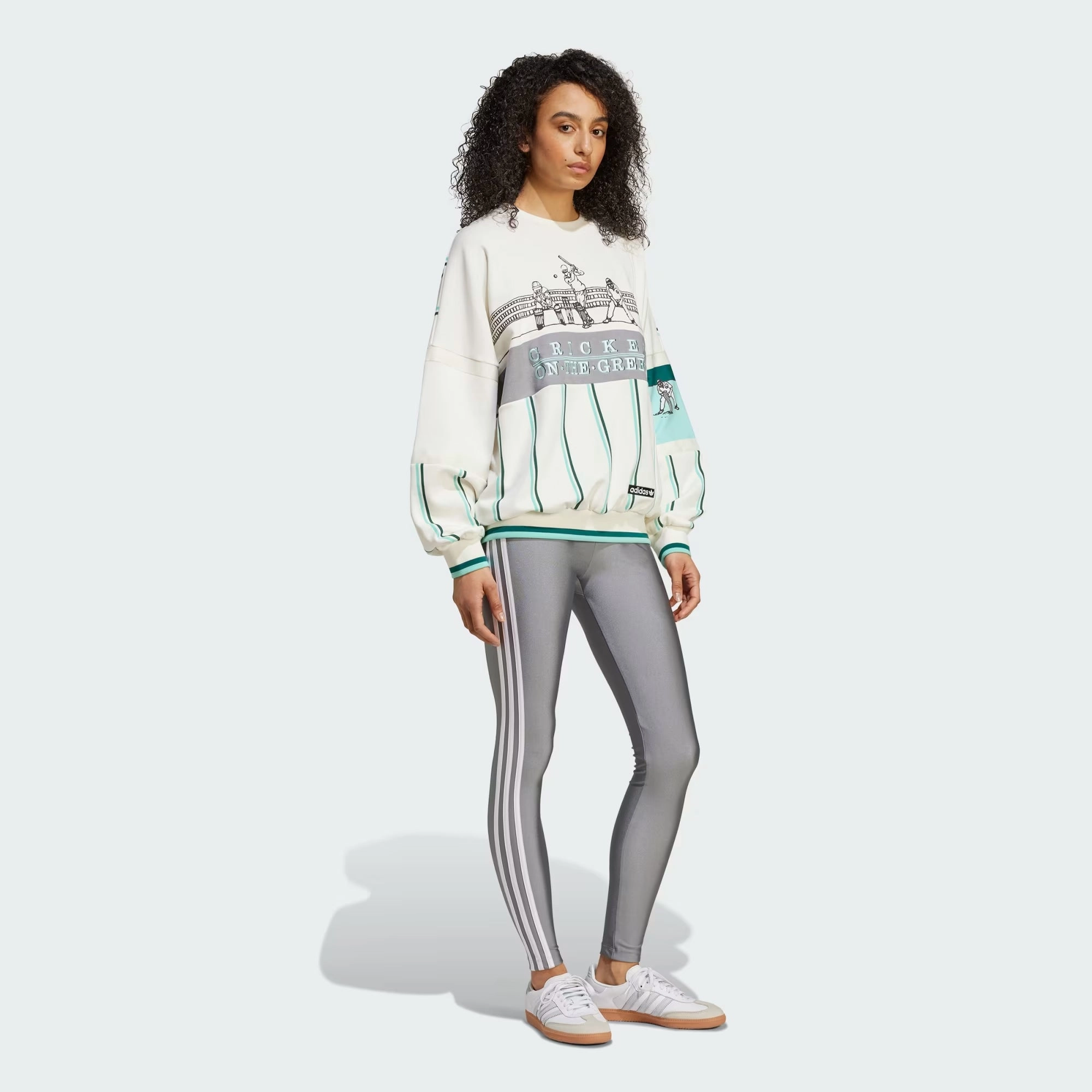 Adidas Originals | RETRO SPORTS CRICKET-INSPIRED CREW SWEATSHIRT { OFF WHITE