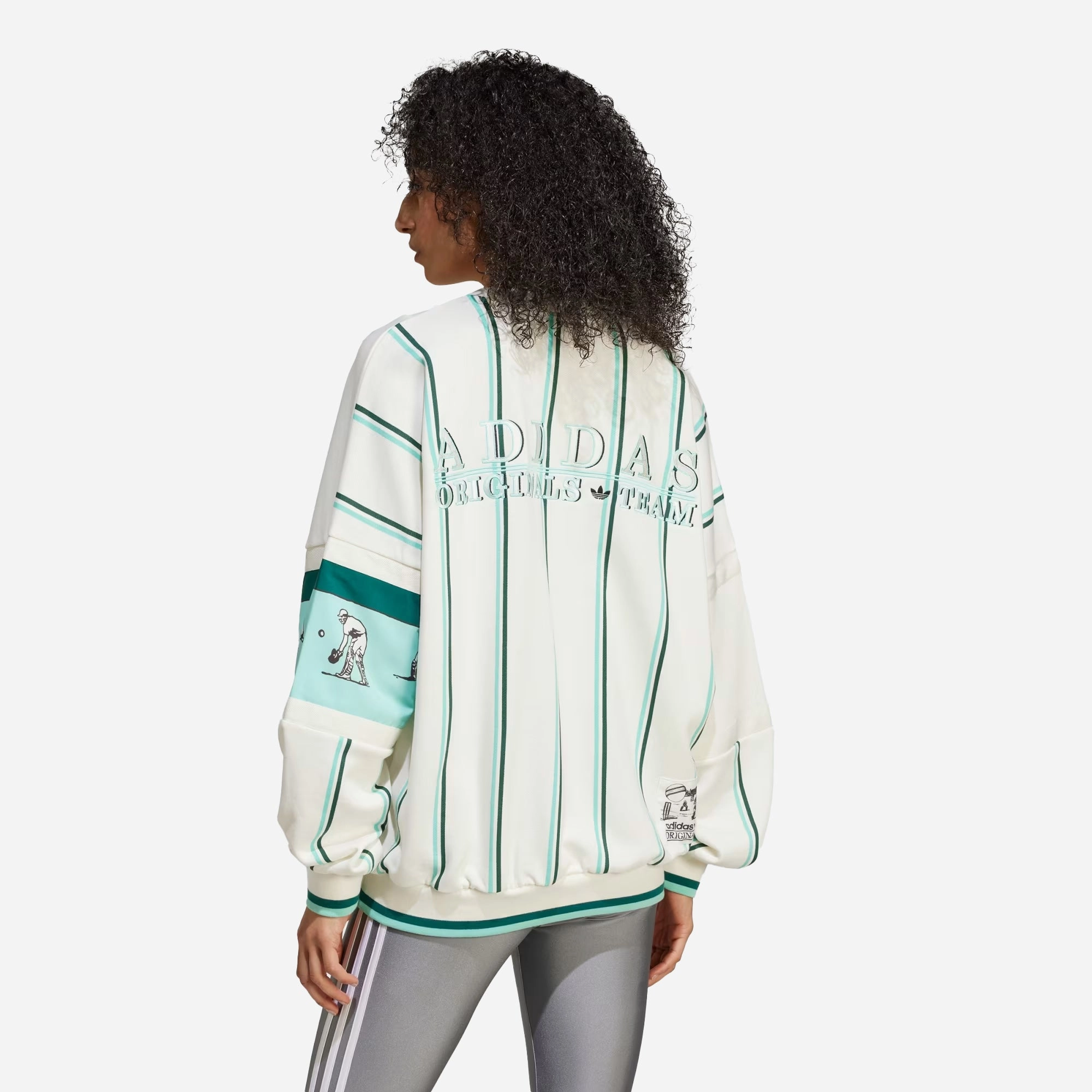 Adidas Originals | RETRO SPORTS CRICKET-INSPIRED CREW SWEATSHIRT { OFF WHITE