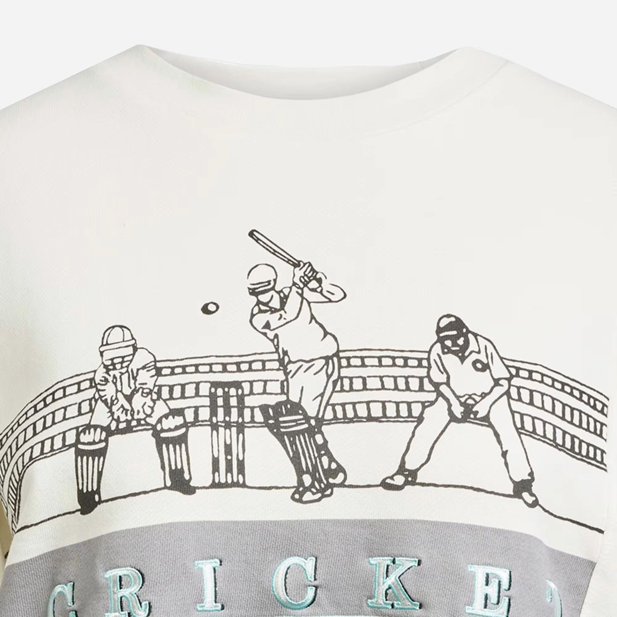 Adidas Originals | RETRO SPORTS CRICKET-INSPIRED CREW SWEATSHIRT { OFF WHITE