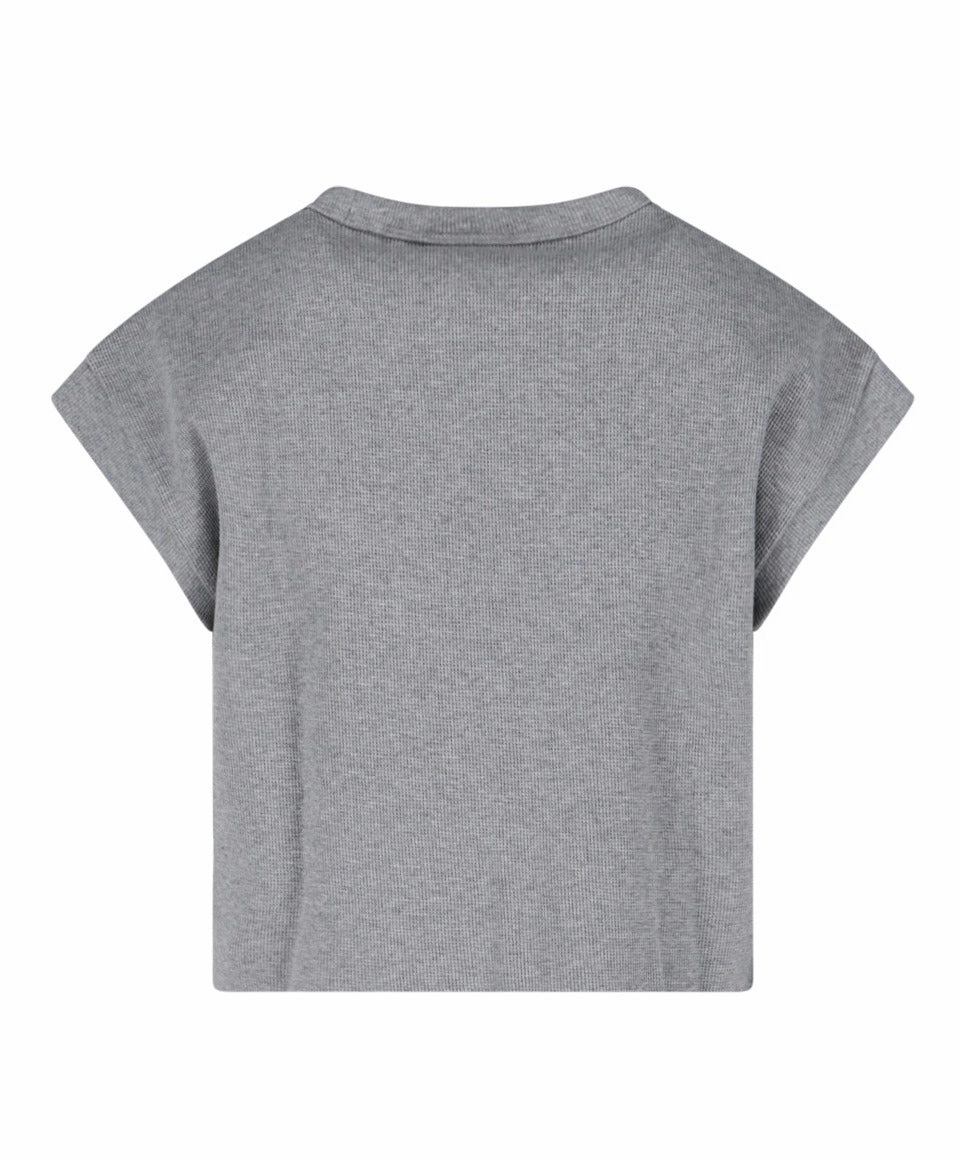 Adidas Originals Waffle Logo Embroidered  Crop T-Shirt