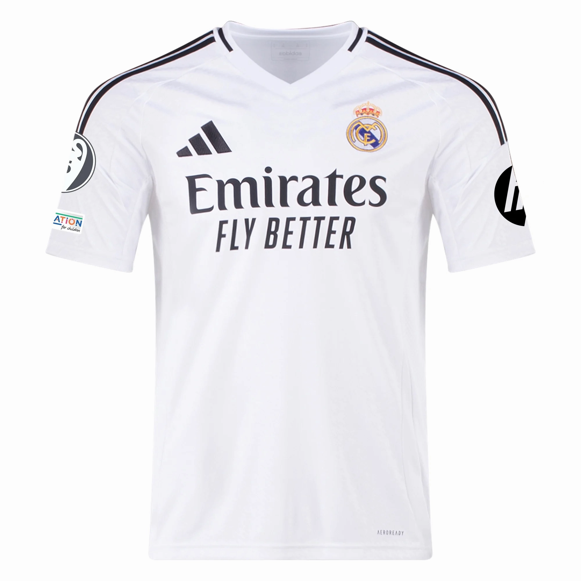 adidas Real Madrid Rodrygo Home Jersey 24/25 w/ Champions League Patches (White/Black) (Copy)