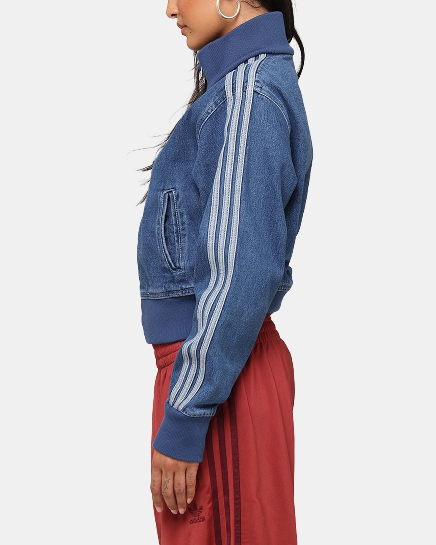 Adidas Women's Denim Track Jacket Indigo Denim