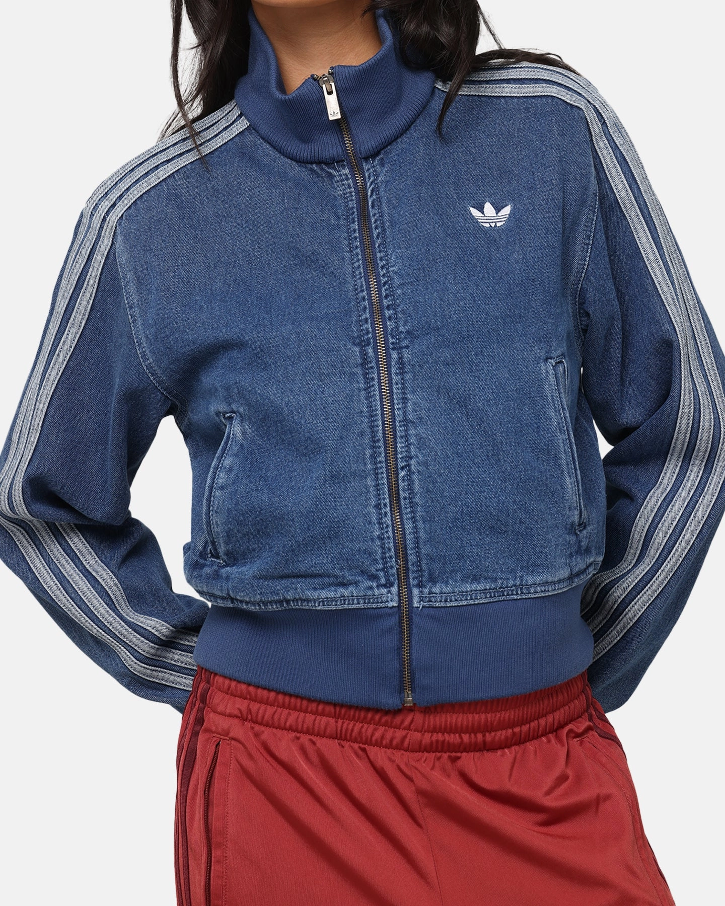 Adidas Women's Denim Track Jacket Indigo Denim