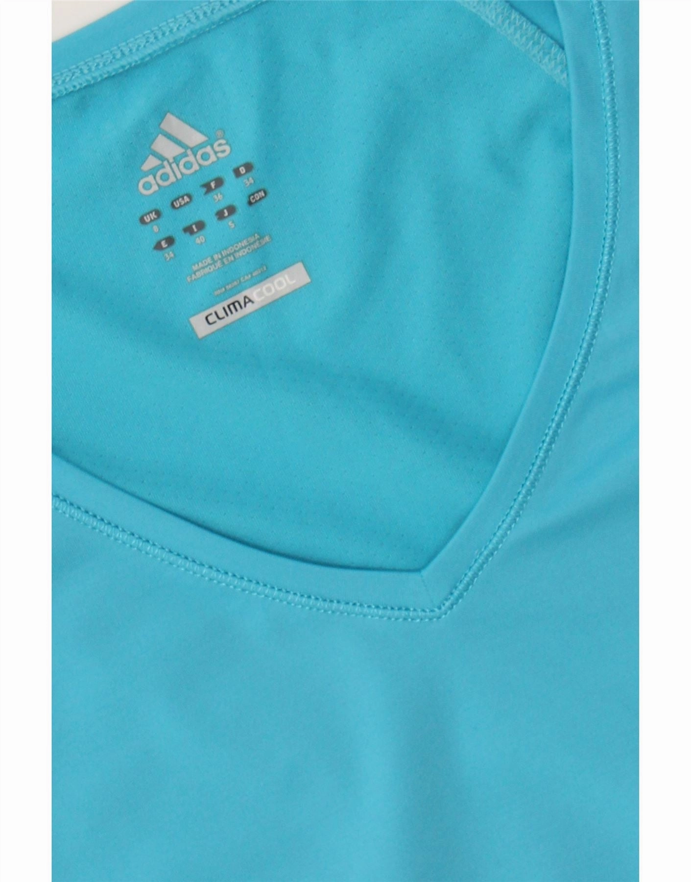 ADIDAS Womens Climacool T-Shirt Top UK 8 Small  Blue Polyester