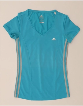 ADIDAS Womens Climacool T-Shirt Top UK 8 Small  Blue Polyester