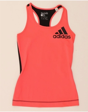 ADIDAS Womens Climalite Graphic Vest Top UK 12/14 Medium Pink Colourblock