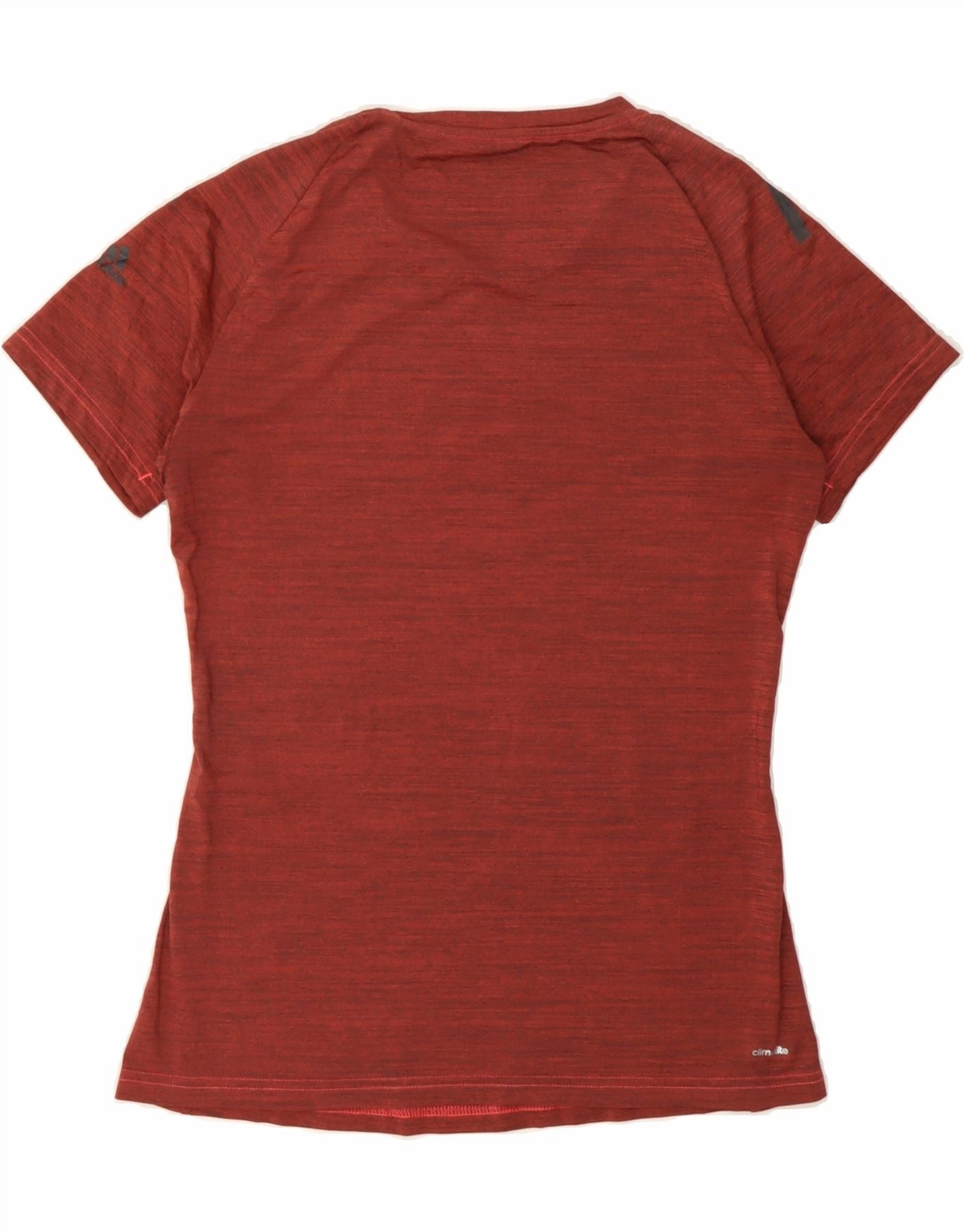 ADIDAS Womens Climalite T-Shirt Top UK 12/14  Medium Maroon Pinstripe