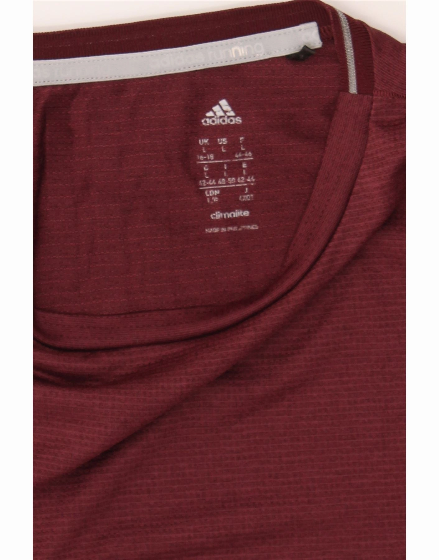 ADIDAS Womens Climalite Top Long Sleeve UK 16/18 Large Burgundy