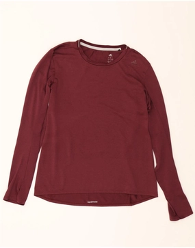 ADIDAS Womens Climalite Top Long Sleeve UK 16/18 Large Burgundy