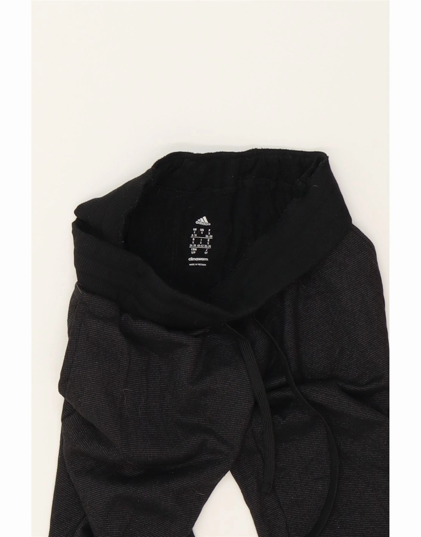 ADIDAS Womens Climawarm Tracksuit Trousers Joggers UK 8/10 Small  Black
