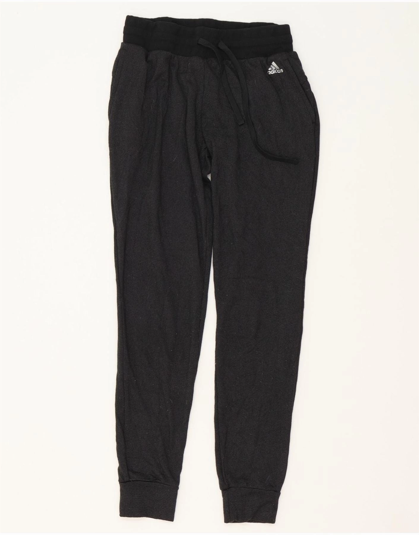 ADIDAS Womens Climawarm Tracksuit Trousers Joggers UK 8/10 Small  Black