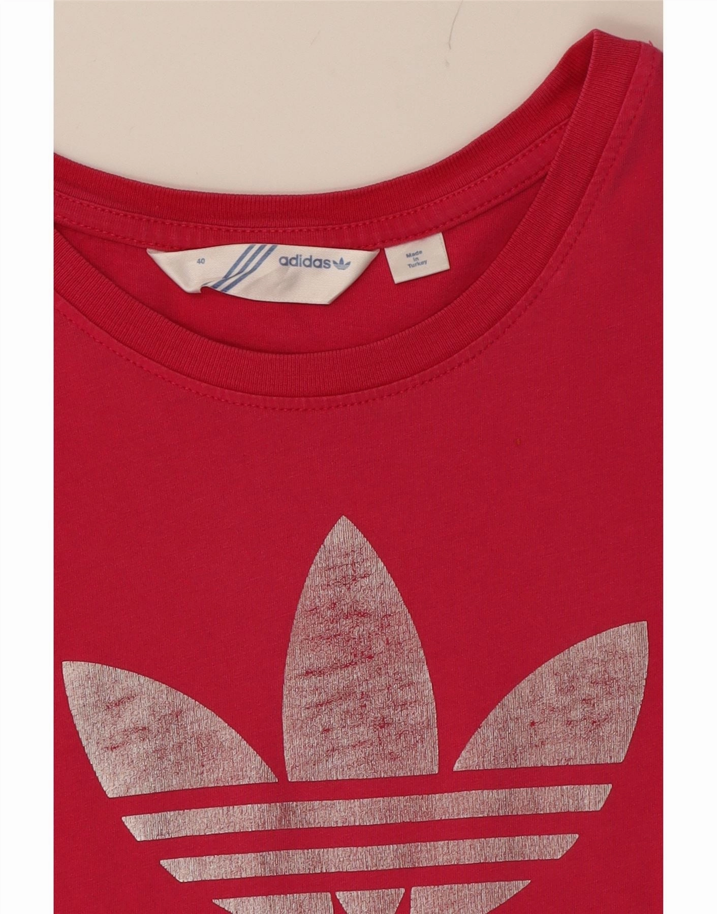 ADIDAS Womens Graphic T-Shirt Top IT 40 Small Pink Cotton