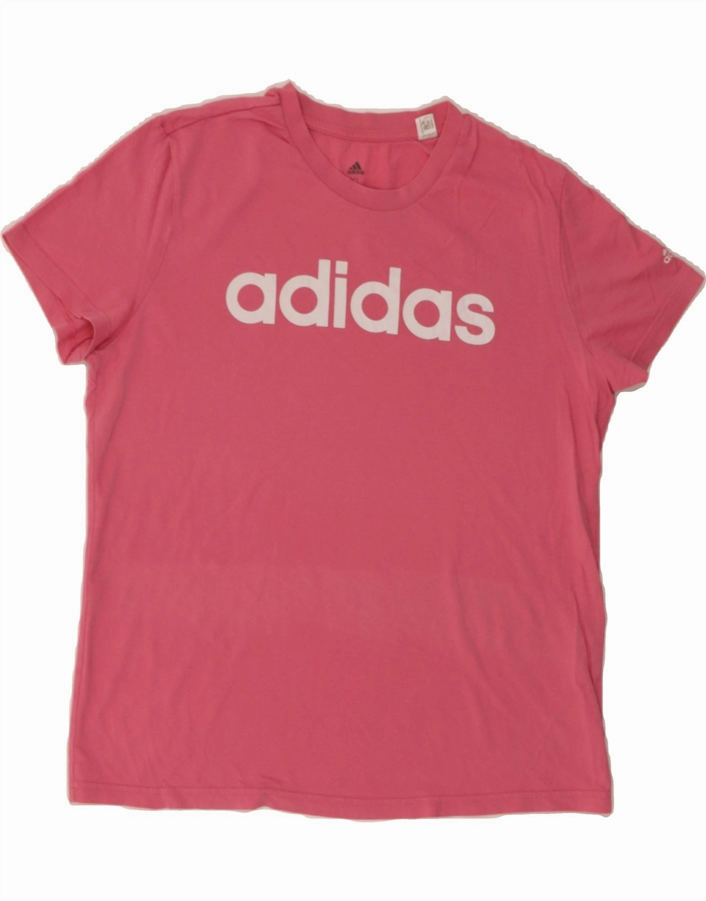 ADIDAS Womens Graphic T-Shirt Top UK 20/22 XL Pink Cotton
