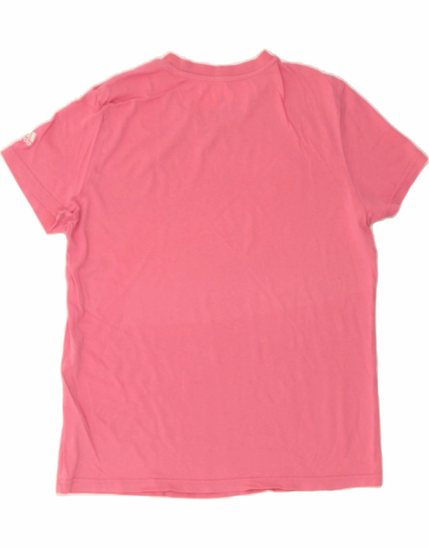 ADIDAS Womens Graphic T-Shirt Top UK 20/22 XL Pink Cotton
