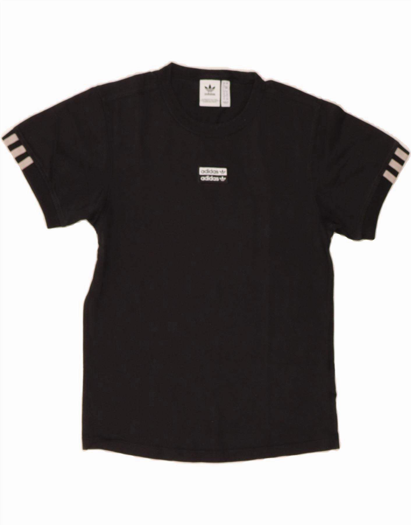 ADIDAS Womens Graphic T-Shirt Top UK 8 Small  Black Cotton