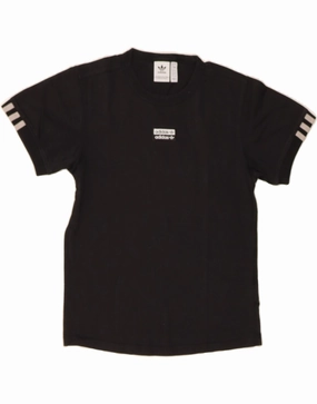 ADIDAS Womens Graphic T-Shirt Top UK 8 Small  Black Cotton