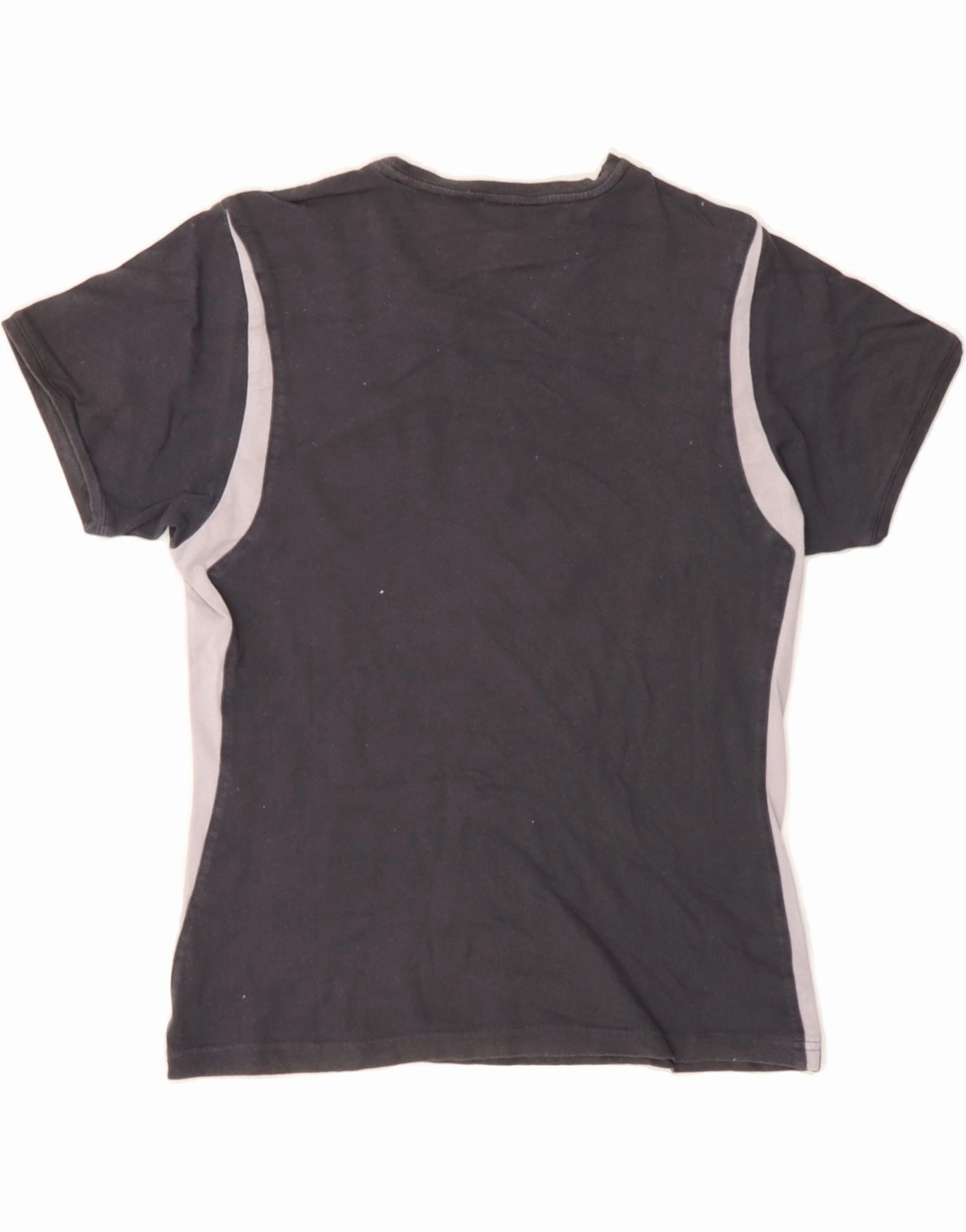 ADIDAS Womens T-Shirt Top UK 10 Small Grey Colourblock Cotton