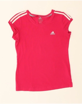 ADIDAS Womens T-Shirt Top UK 10 Small Pink Cotton