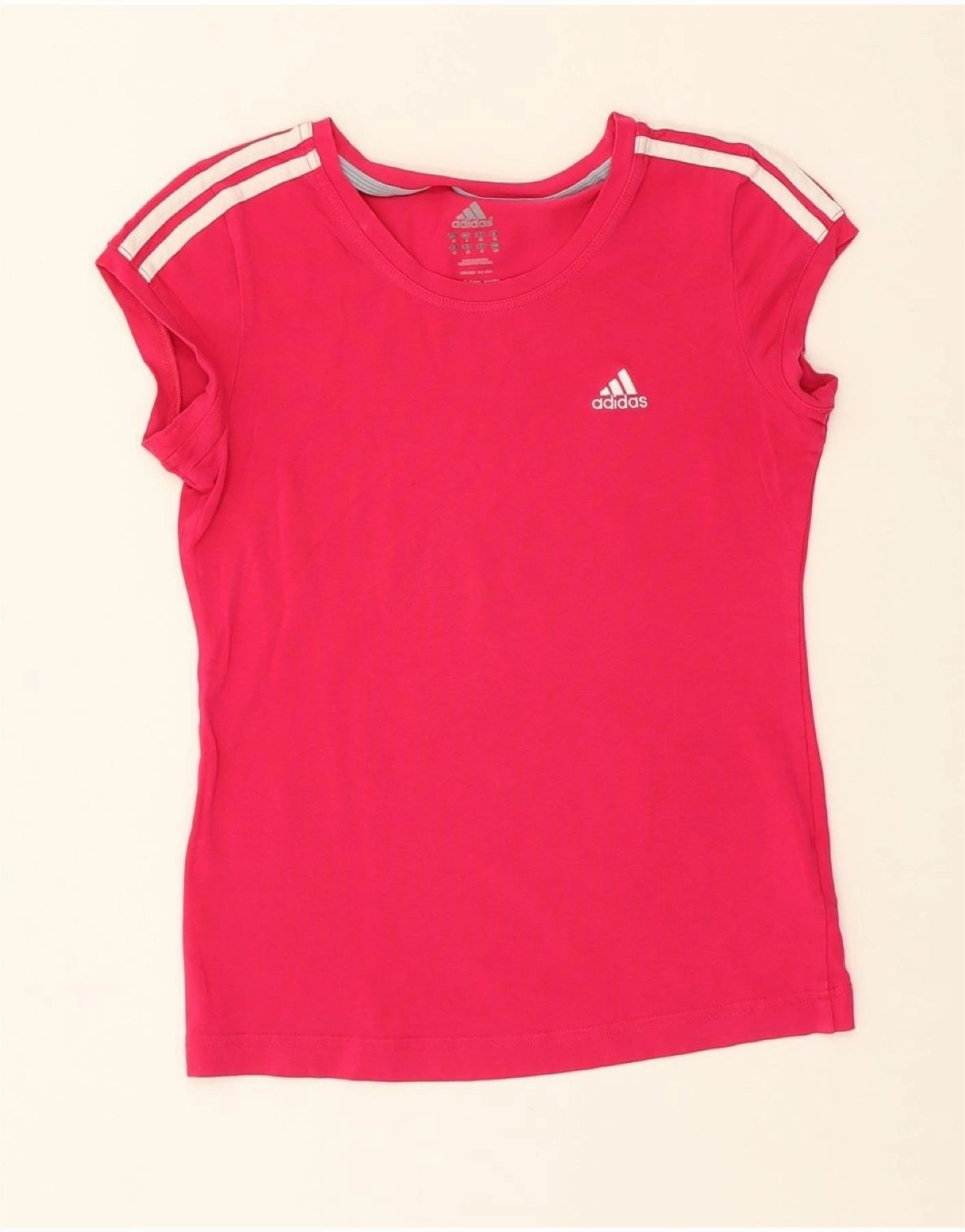 ADIDAS Womens T-Shirt Top UK 10 Small Pink Cotton