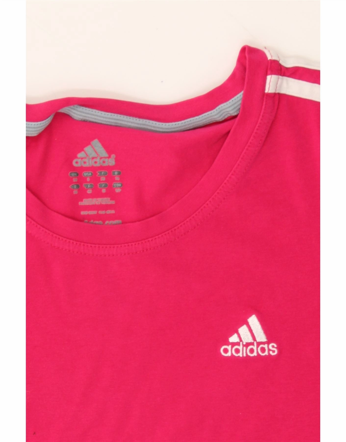 ADIDAS Womens T-Shirt Top UK 10 Small Pink Cotton