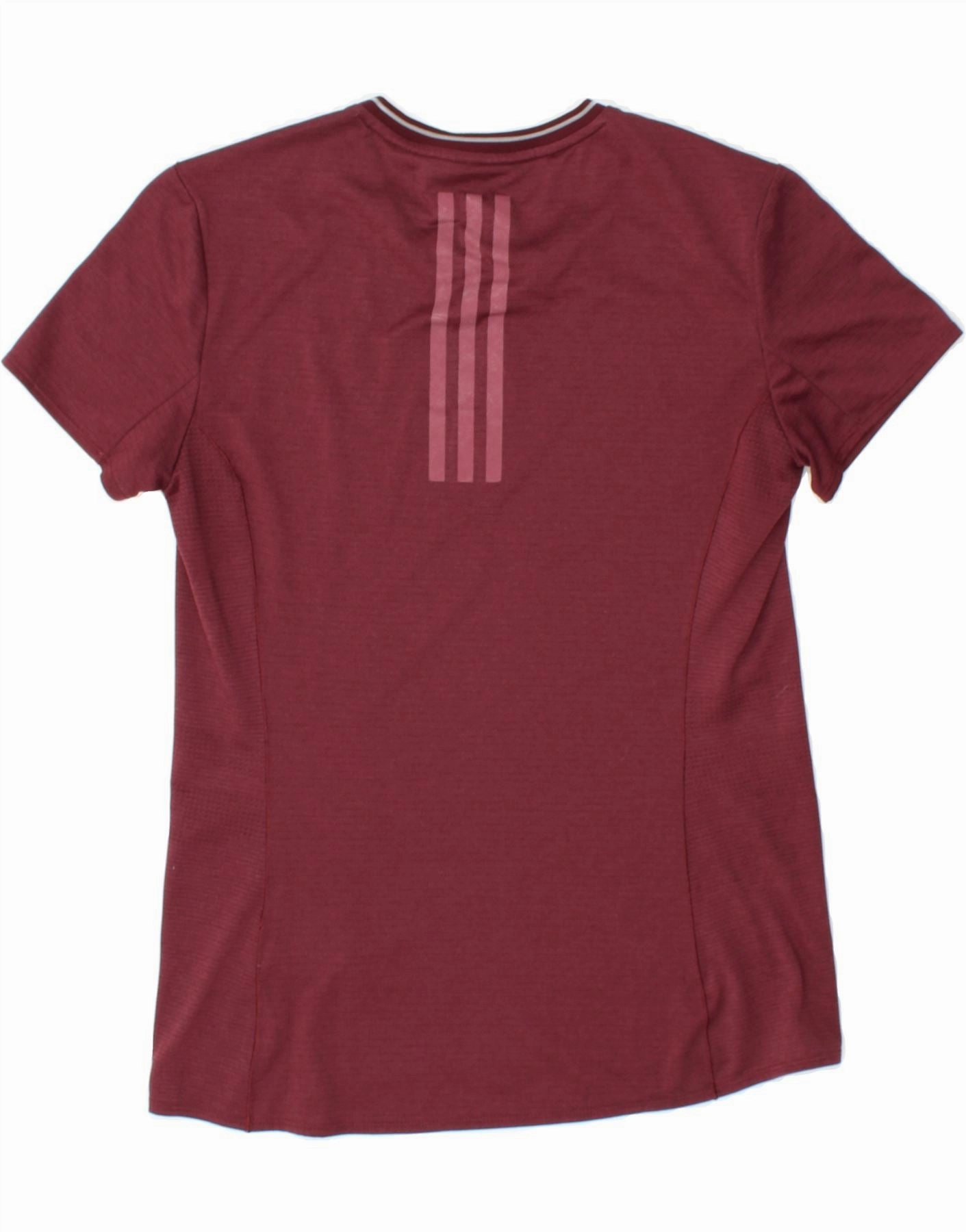 ADIDAS Womens T-Shirt Top UK 12/14 Medium Burgundy Polyester