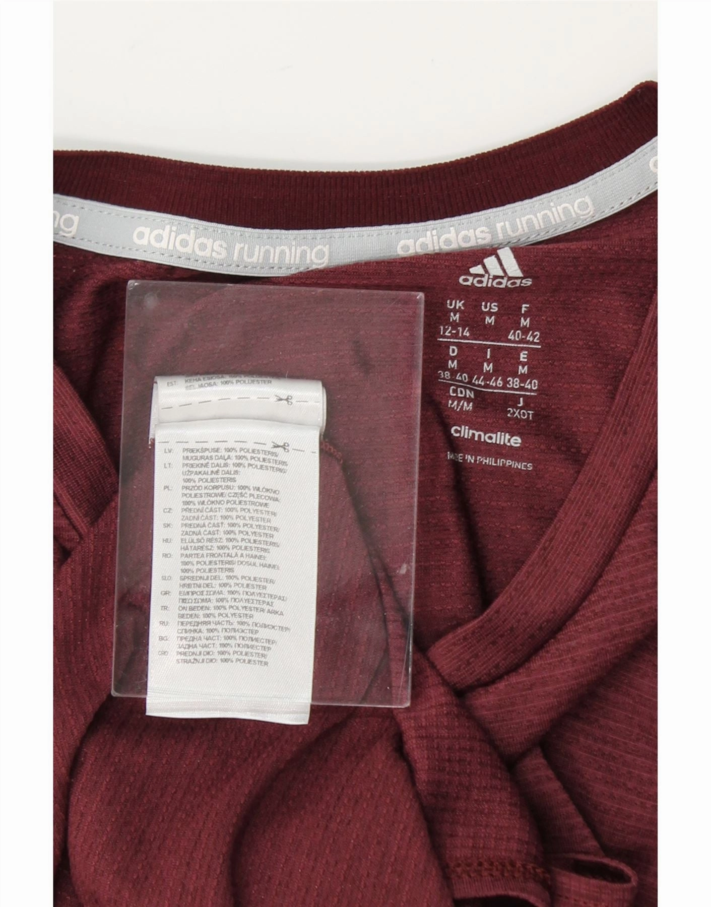 ADIDAS Womens T-Shirt Top UK 12/14 Medium Burgundy Polyester