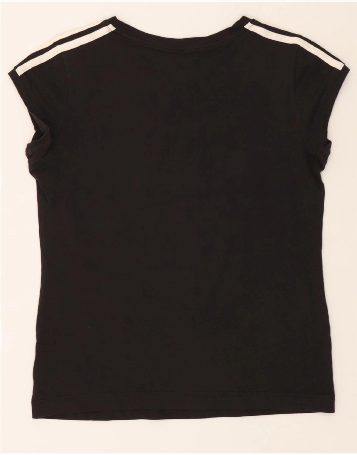 ADIDAS Womens T-Shirt Top UK 16 Large Black Cotton