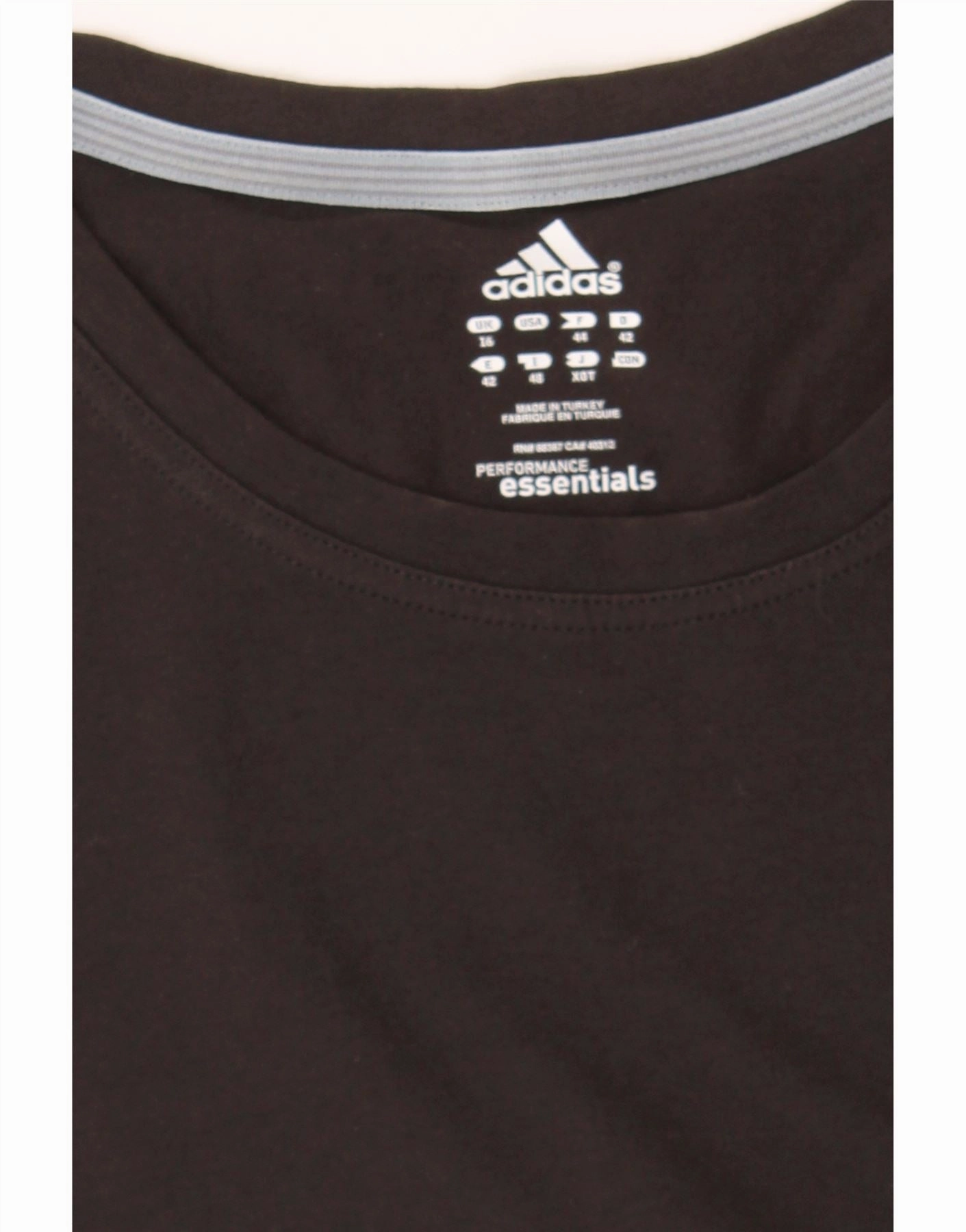 ADIDAS Womens T-Shirt Top UK 16 Large Black Cotton