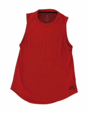 ADIDAS Womens Vest Top UK 4/6 XS Red Polyester