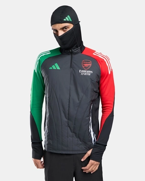 Haut 1/4 zip Arsenal 2025 Cagoule Intégrée - Noir/Rouge/vert