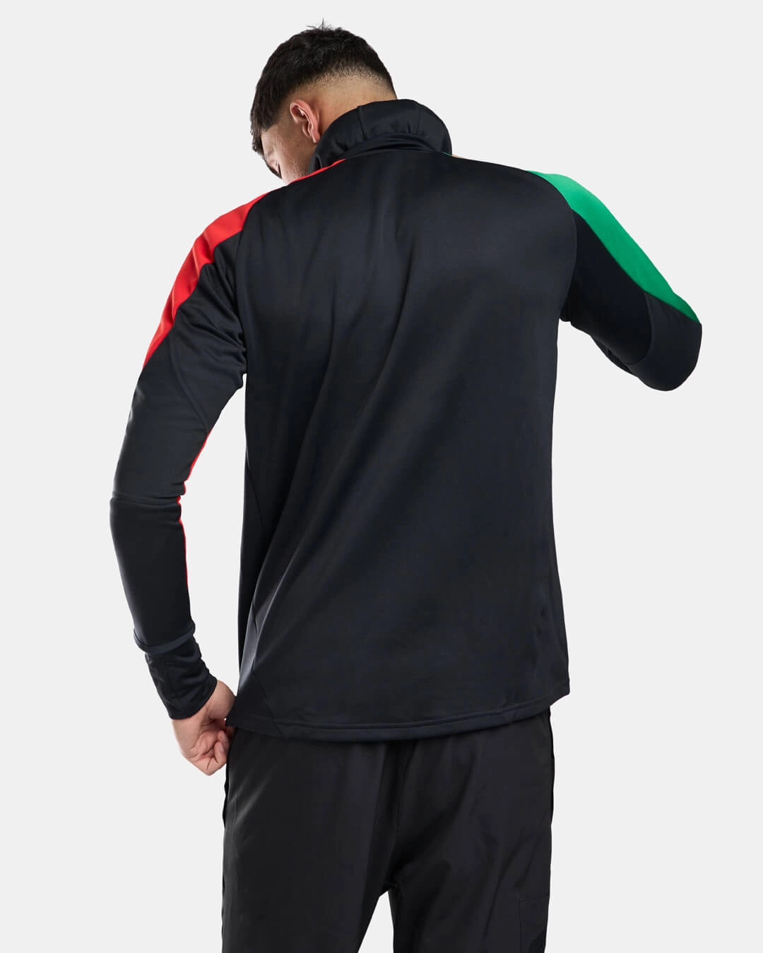 Haut 1/4 zip Arsenal 2025 Cagoule Intégrée - Noir/Rouge/vert