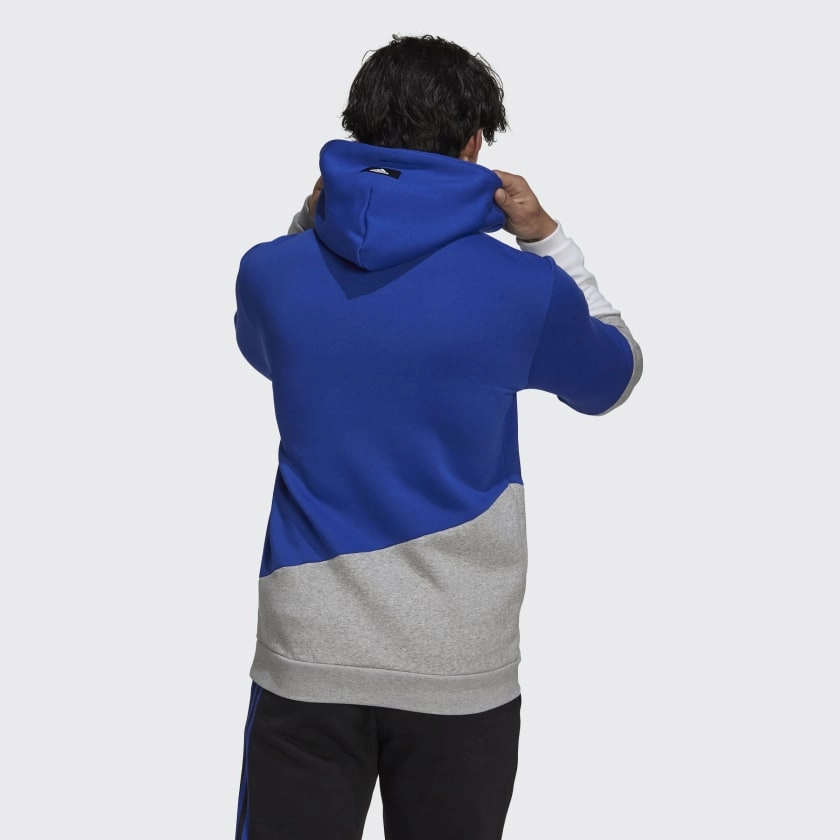 Sweat Capuche Adidas Sportswear Colorblock - Bleu/Gris