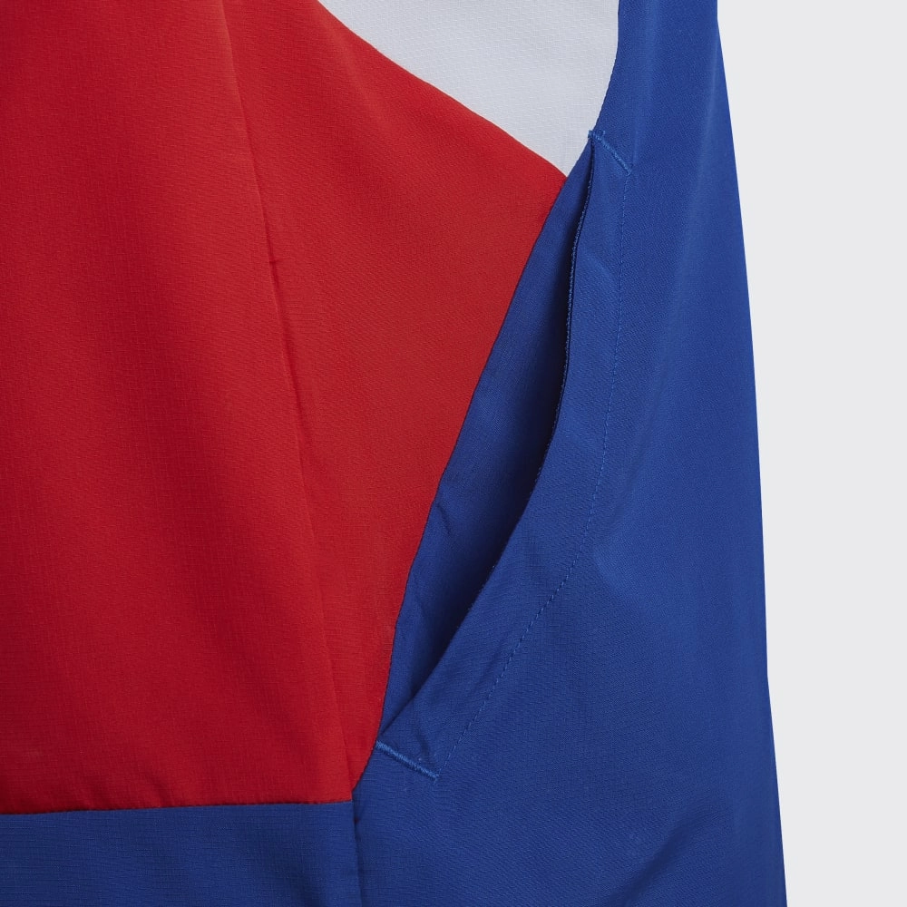 Veste Coupe-Vent Adidas Colorblock Junior - Bleu/Blanc/Rouge