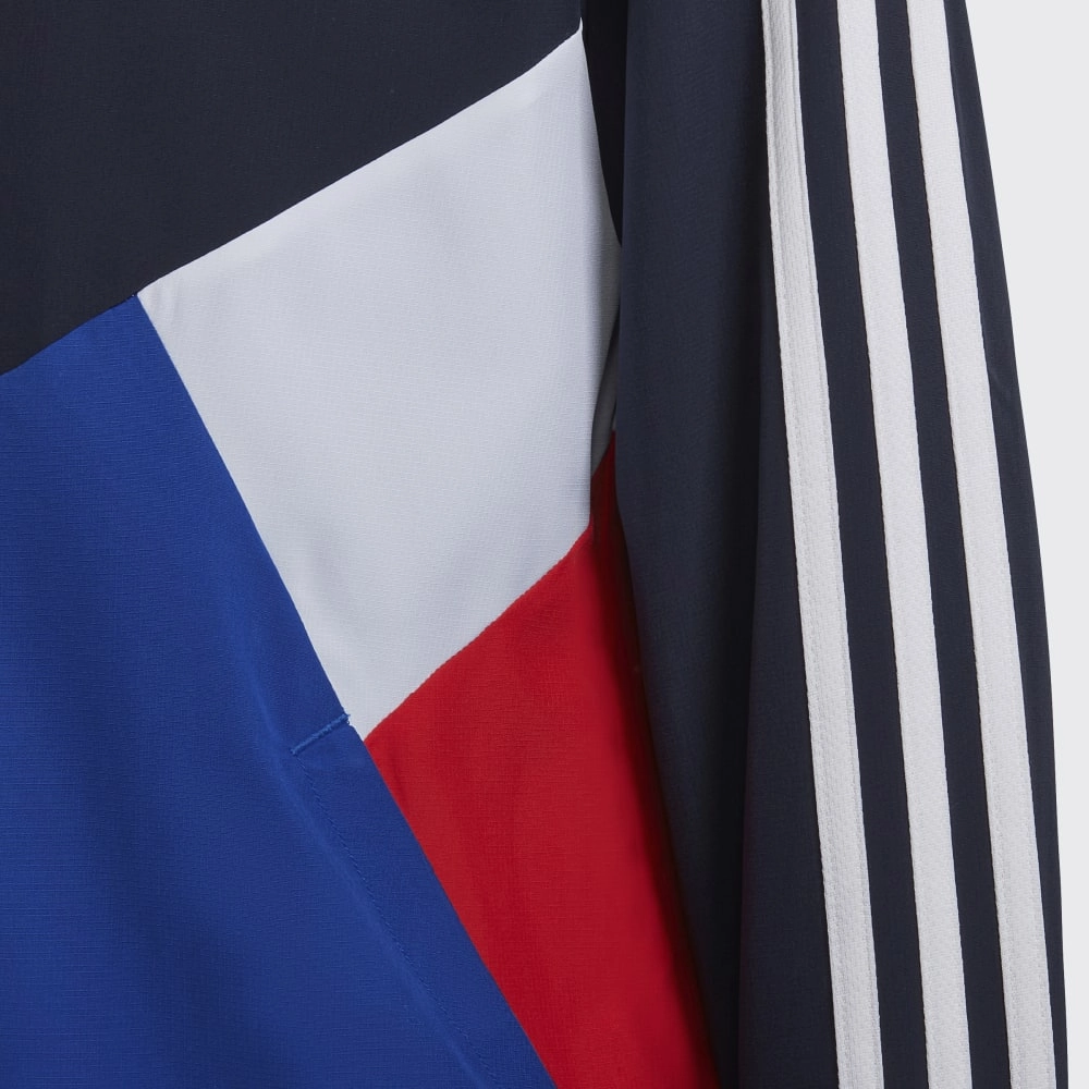 Veste Coupe-Vent Adidas Colorblock Junior - Bleu/Blanc/Rouge