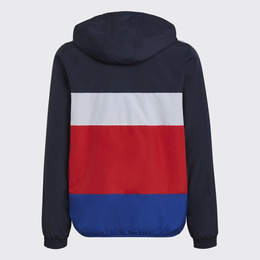 Veste Coupe-Vent Adidas Colorblock Junior - Bleu/Blanc/Rouge